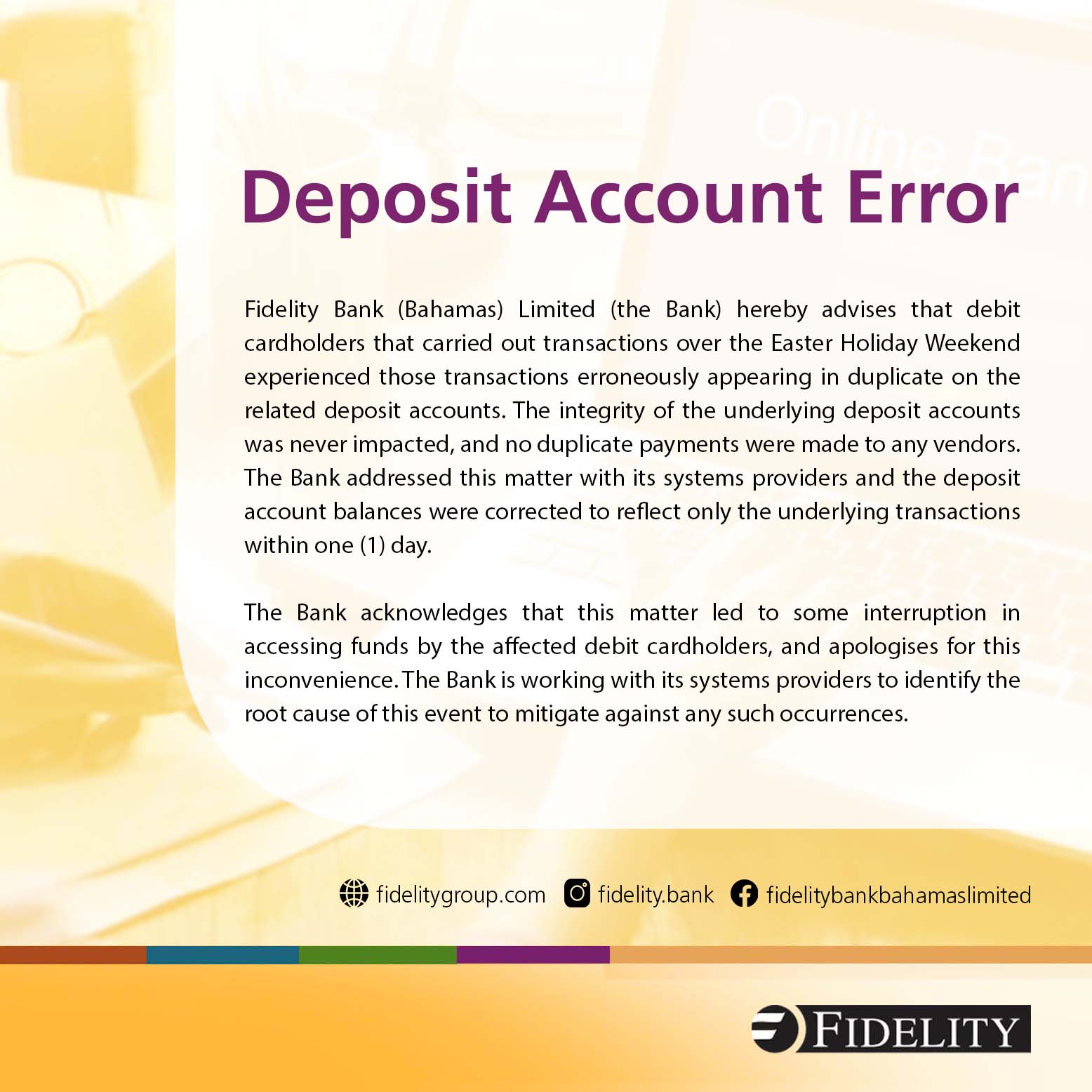 Deposit Account Notice